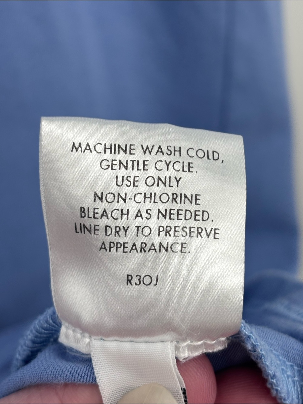 Eileen Fisher Blue faux wrap organic Cotton empire waist midi jersey dress Large - Picture 6 of 8